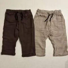 H&M スウェットパンツ2枚セット(ベージュ・ダークブラウン)