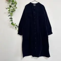 ［studio CLIP］シャツワンピース（M）コーデュロイ ひざ丈 綿100