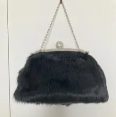 メルローズ　2wayブラックファーパーティーバッグ