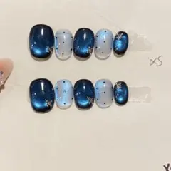 青系グラデーションネイルチップ XS 10個セット