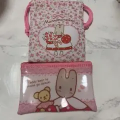 サンリオ　マロンクリーム　フラットポーチ　巾着　なつかしキャラクターズ　セリア