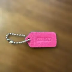 COACH コーチ レザー バッグチャーム ピンクのサムネイル