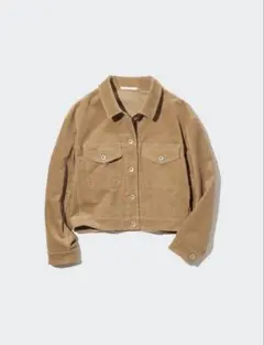 【美品】ベージュ コーデュロイ クロップドジャケット