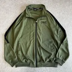 90s トラックジャケット 黒ライン カーキ ストリート スポーツMIX 古着のサムネイル