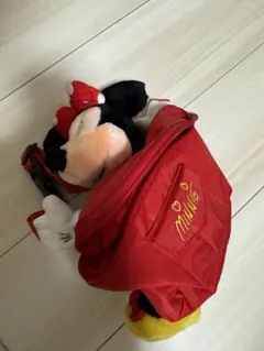 希少　レトロ　ミニーマウス ぬいぐるみポシェット 赤