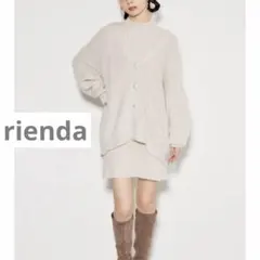 rienda❤️ビジュー釦カーデミニSET Knit OP