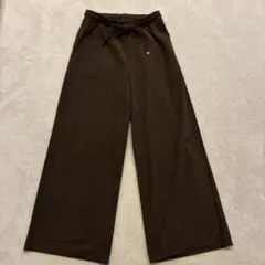 しまむらダークブラウン ワイドパンツ