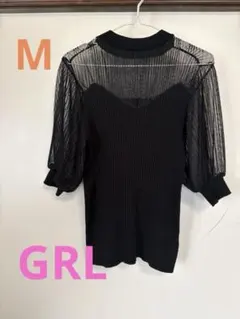 【美品】ブラック バルーンスリーブ トップスM