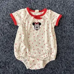 未使用★ミニーマウス ハート柄ロンパース