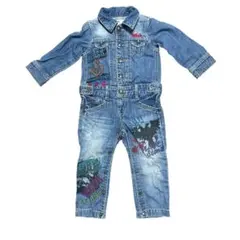 WASK デニムロンパース　キッズ９０　つなぎ
