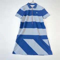 LACOSTE LIVE ボーダー ポロドレス ワンピース 白ワニ M