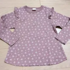 プティマイン　花柄フリル袖　長袖カットソー