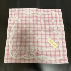 JILL STUART ピンク チェック柄 タオルハンカチ