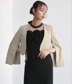 【美品】ルイルエブティック ボレロ＆フリルワンピ L オケージョンドレス 結婚式