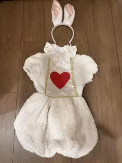 不思議の国のアリス 白うさぎ コスチューム120cm カチューシャ付きハロウィンのサムネイル
