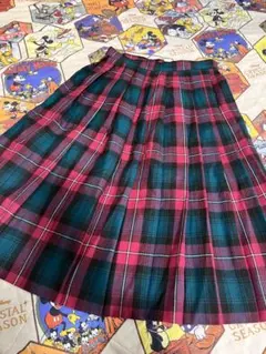 古着　プリーツスカート　ビンテージ　レトロ　チェック