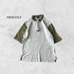 NIKE GOLF ハーフジップポロシャツ Y2K 渋色 L相当
