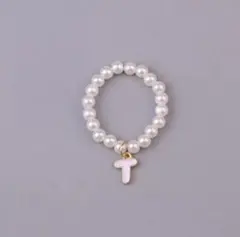 Labubu 10cmサイズ向け・イニシャル「T」付きミニネックレス