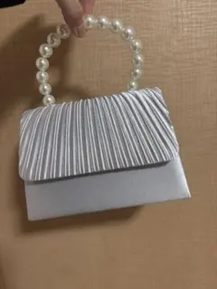 シルバーサテン パーティーバッグ