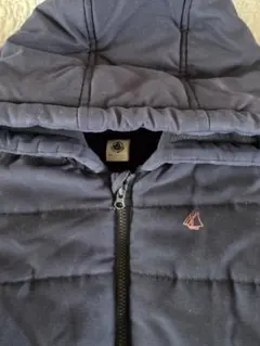 PETIT BATEAUネイビー中綿コート フード付き24/86