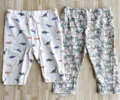 【petit main】恐竜柄80cm 7〜10分丈　2枚セット