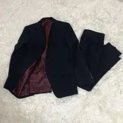 コムサイズム 【M】 メンズスーツ セットアップ ストライプ ブラック 通勤