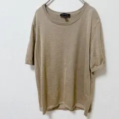 LARDINI ラルディーニ イタリア製 コットン 半袖ニット 46 M カーキ