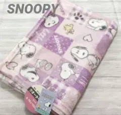PEANUTS スヌーピー ひざ掛け ドット柄 ブロックチェック柄 ブランケット