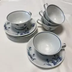 ノリタケ あざみ柄　 ティーカップ・ソーサー　5客セット
