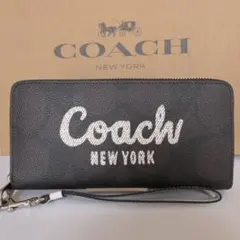 新品 COACH コーチ 長財布 ホワイト大ロゴ レディース メンズ CZ330
