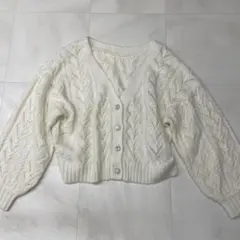 URBANITY アーバニティー ケーブル編み ビジュー ニット カーディガン