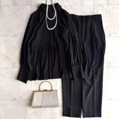美品 ルイルエブティック クラシカルムードパンツセットアップ LL ブラック