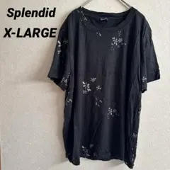 Splendid Tシャツ 半袖 ブラック 黒 花柄 X-LARGE シンプル
