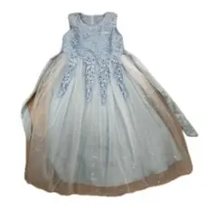 水色 刺繍入り フォーマルドレス140センチ