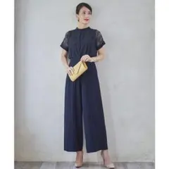 DRESS+ 【ドレスプラス】ジャンプスーツ ドレス Lサイズ ネイビー