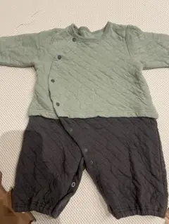 【美品】ベルメゾン　キルティングロンパース　ベビーロンパース