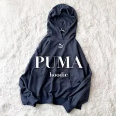 新品タグ付 PUMA プーマ パーカー フードスウェット ネイビー ロゴ 長袖