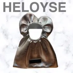 【極美品】HELOYSE メタリックシルバーバルーンハンドバッグ　トースト