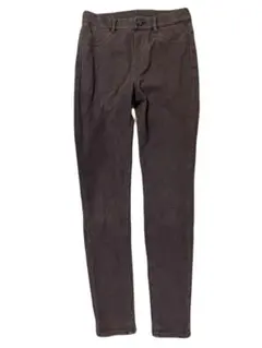 茶色ウエストゴム千鳥格子ユニクロヒートテックパンツＭ　ストレッチレギンスあったか