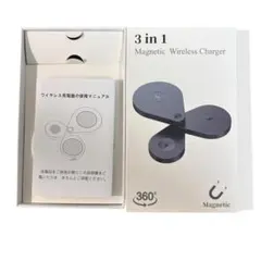 3in1マグネット式ワイヤレス充電器 Qi対応 同時充電 Apple Watch