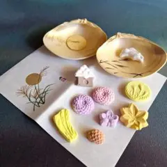 貝合わせ、粉菓子、お月見飾り