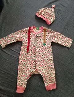 RagBaby 花柄ロンパースと帽子セット