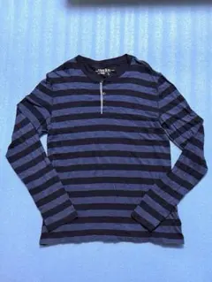 オールドGAP ボタン ヘンリーネックシャツ ボーダー L 90s 00s 美品