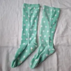 ルームソックス　フリース靴下　 ドット柄　水玉　ミントグリーンのサムネイル