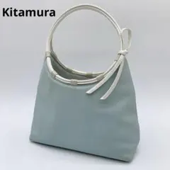 Kitamura キタムラ ハンドバッグ レザー 本革 ライトブルー 水色のサムネイル