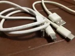 USB-A to USB-Cケーブル 2本セット ホワイト