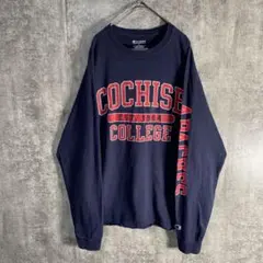 Champion ロンT L 紺 COCHISE COLLEGE カレッジ