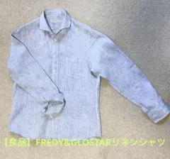 週末お値下げ【良品】FREDY&GLOSTARリネン長袖シャツアイスブルーＬのサムネイル