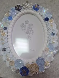 花モチーフの楕円形フォトフレーム