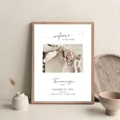 【２枚セット】命名書 | 写真 足形 手形 誕生日 一歳 ハーフバースデー